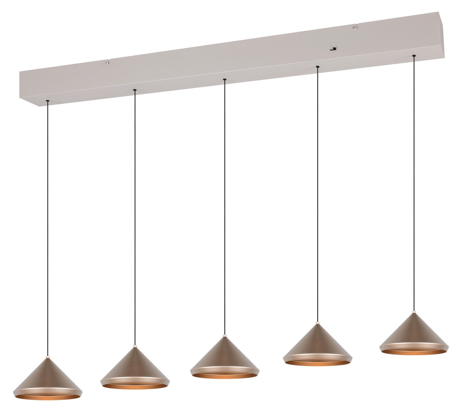 Trio Laguna 5-lichts hanglamp modern bruin en grijs van metaal