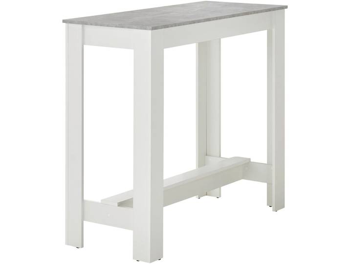 Bartisch STOLKOM Modesto Küchentisch, Bistrotisch, Stehtisch Küche, BxHxT 115x103x50 cm , weiss (beton, weiß dekor, weiß dekor, beton dekor), H:103cm, Tische, Bartisch, Grozügige Fläche, Stabiler Halt, Tischplatte melaminbeschichtet