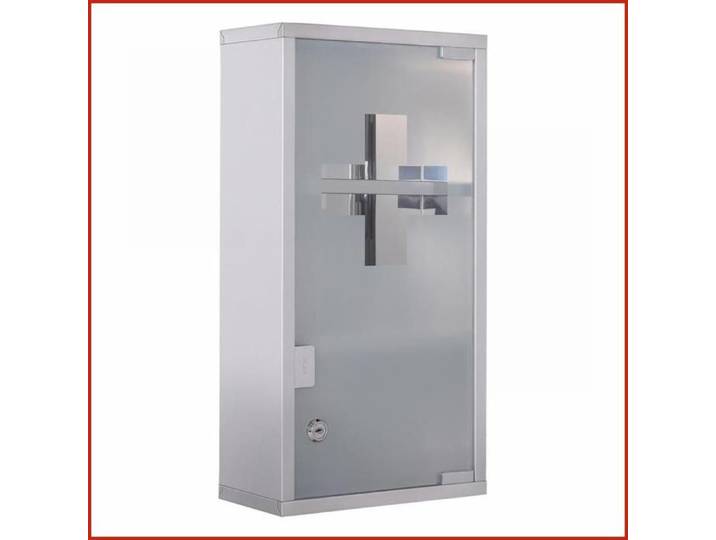 Armoire à médicaments - Verrouillable 3 compartiments Fixable au mur - Argent