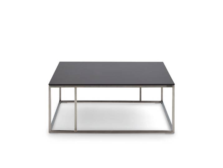 Musterring Nela Couchtisch mit dunkler Keramik Platte und Gestell in Edelstahl - 80 x 80 cm - 32 Modern, Zeitlos