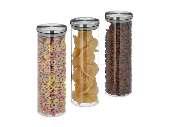 Relaxdays Pots de stockage jeu de 3 1,6l