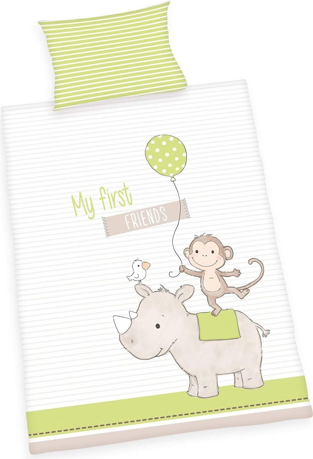 Herding Baby Best Flanellen Dekbedovertrek met Kussensloop, 100 x 135 cm
