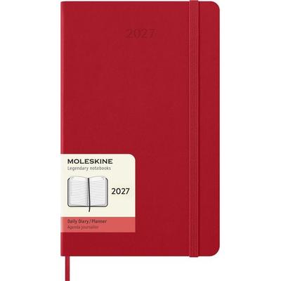Moleskine 12 Monate Tageskalender 2027, Large/A5, 1 Tag = 1 Seite, Fester Einband, Scharlachrot