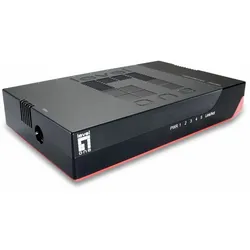 LevelOne GSW-0507 Netzwerk-Switch Unmanaged Gigabit Ethernet (10/100/1000) Schwarz, Rot