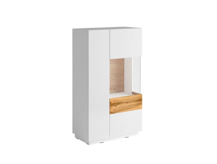 Vaisselier 2 portes ouverture droite Andrea Blanc et Bois
