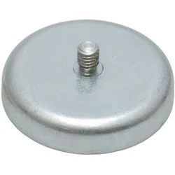 13 Ferrit-Topfmagnete mit Gewinde 47 mm | M6, Ferrit, Stahl, silber