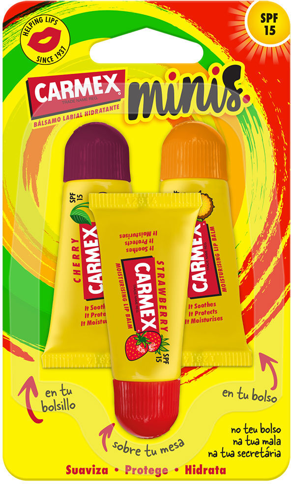 Carmex Minis Baume À Lèvres Hydratant SPF15 Triplo 3 u