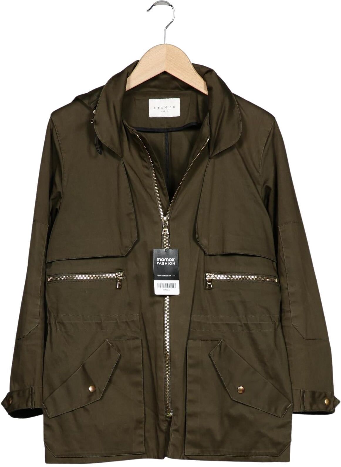 Sandro Damen Jacke, Grün, Gr. EU 36 (Sandro 1), Elasthan / Baumwolle - Second Hand