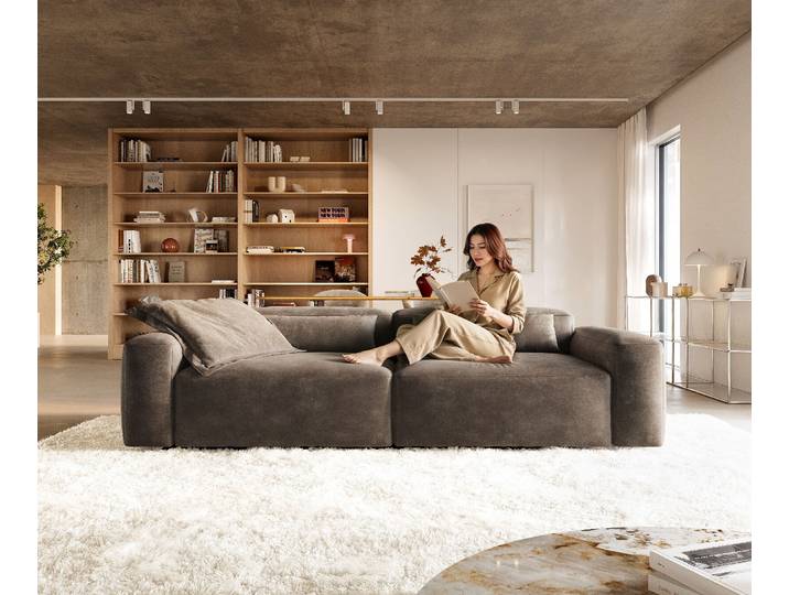 Grand canapé Freestyle Pure 280x110 cm Microfibre taupe vintage