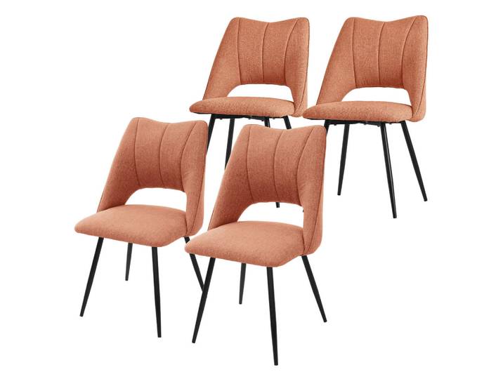 Ml-Design Esszimmerstuhl Orange 4er Set, 53x89x57 cm, Esszimmer, Stühle
