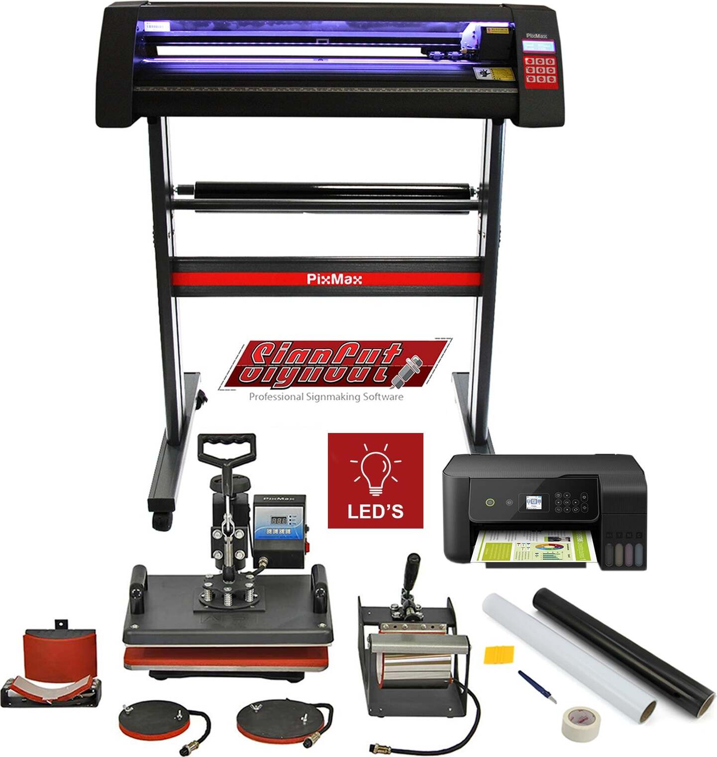 Monster Shop 5-in-1 Set met LED-snijplotter van 720 mm, warmtepers en printer