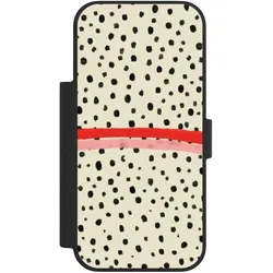 Nivocase Klapphülle für Apple iPhone 18 Pro Handyhülle aus Kunst Leder NIVOflip schwarz Kunst Punkte (Apple iPhone 18 Pro), Smartphone Hülle, Schwarz