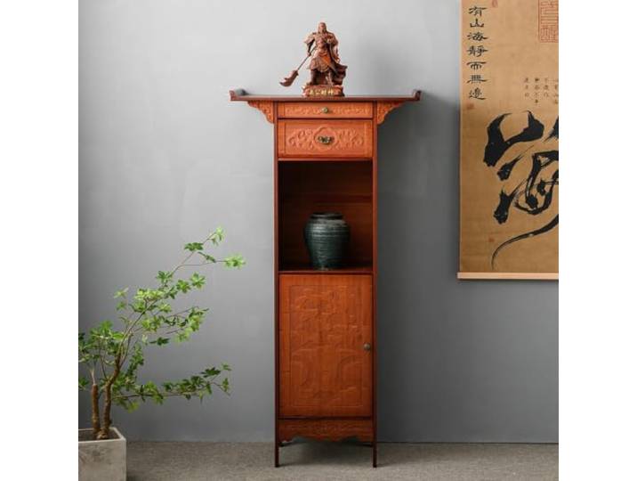 Meditationsaltartisch Mit Ausziehbarem Regal Und Schublade Chinesischer Altarschrank-Sockel-Opfertisch for Anbetung und tägliche spirituelle Praxis(66cm/26in)