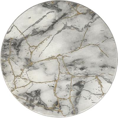 Teppich OTTO HOME "Juliet" Gr. 10, gold, H:12mm Ø:200cm, Kunstfaser, Teppiche, Teppich, modernes Marmor-Design, Kurzflor, pflegeleicht, weich