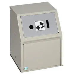 PROREGAL Robuster Wertstoffsammler | für Batterien | Stationär | 11 Liter, HxBxT 50x40x40cm | Verzinkter Stahl | Grau | Mülleimer Abfalleimer