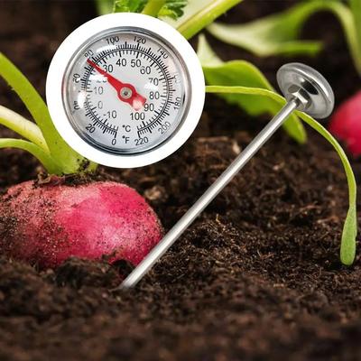 Stainless Steel Soil Temperature Thermometer High Accuracy Ground & Compost Temperature Meter For Gardening Stainless Steel Soil Temperature Thermometer High Accuracy Ground & Compost Temperature Meter For Gardening