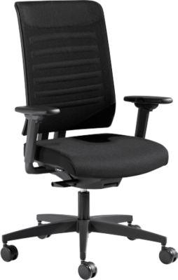 Schäfer Shop Genius Bürostuhl SSI PROLINE PREMIUM S1, teilautomatische Synchronmechanik, mit Armlehnen, Netz-Rückenlehne, schwarz