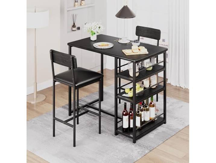 GarveeMore Bartisch 3tg Bartisch mit Barhocker Set für Restaurant