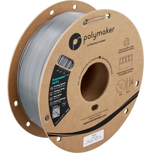 Polymaker PETG Filament, 1,75mm, 1kg - Farbton: Silver