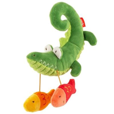 Sigikid 43508 - Baby Aktiv-Anhänger Krokodil, PlayQ, Plüsch, 16 cm
