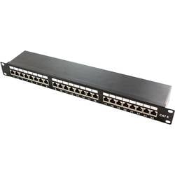 LogiLink NP0061 24 Port Patch-Panel 483 mm (19) CAT 6a 1 HE Schwarz Bestückt