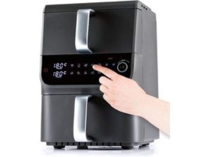 Fryup Friteuse À Air Chaud Double Chambre Multitaille 10 Litres Friteuse À Air Vertical Avec 2 Tailles De Chambre : Gaspillez Moins