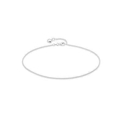 Fußkette BRUNO BANANI "Schmuck Geschenk Silber 925 Körperschmuck Panzerkette Herz", silber (silberfarben), Fußketten, Damen, Silber 925 (Sterlingsilber), Made in Germany