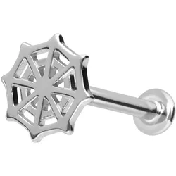 14 Karat Gold Labret mit Innengewinde SPINNENNETZ