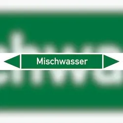 Rohrleitungskennzeichen Mischwasser - 187x26 mm Folie selbstklebend