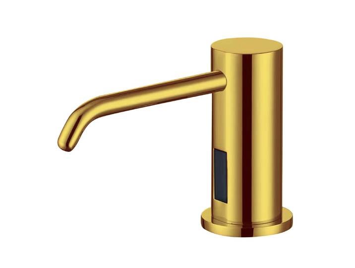 Distributeur automatique de savon en forme de robinet en or brossé, distributeur de savon liquide sans contact