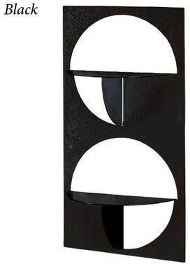 Touch Of Class Metal Corydon Vertical Two Tier Wall Shelf , Black