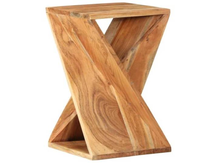 HKQWPBF Beistelltisch 35x35x55 cm Massivholz Akazie Vintage Massives Akazienholz, verdrehtes Design, vielseitig als Hocker oder Nachttisch, robust und langlebig