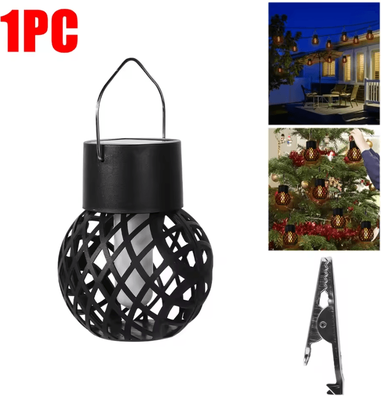 Inspire Curations Solar Flame Hanging Lantern IP65 Waterproof Outdoor Garden Light 1pc