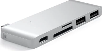 Satechi Aluminium Type-C Passthrough USB Hub (3x USB 3.0,MicroSD) - Silver