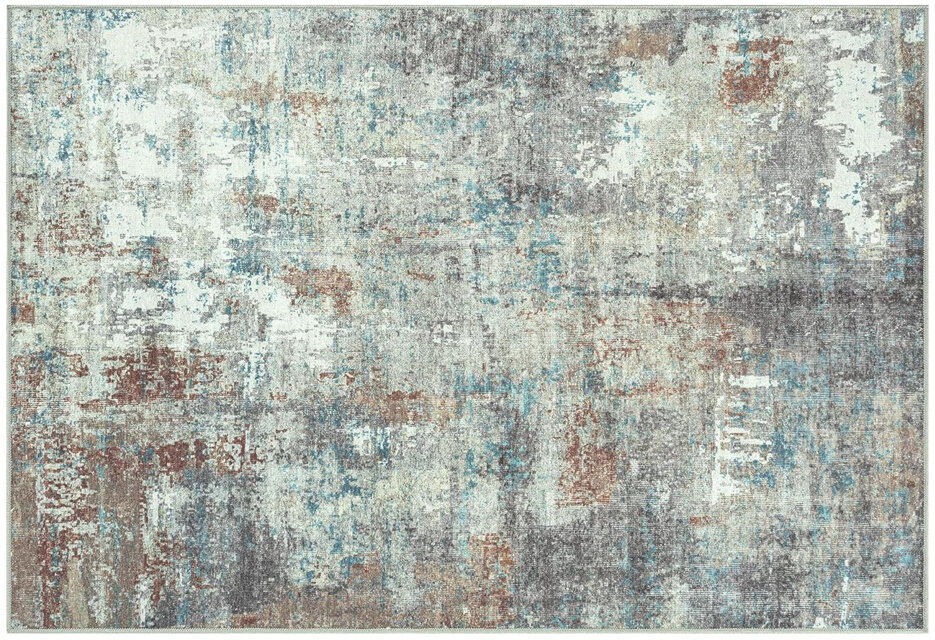 Rio Abstract Area Rug Dark Turquoise Rectangle 80 x 150 cm
