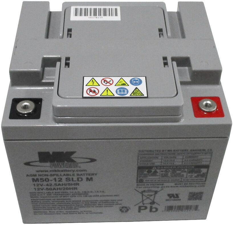 kaiserkraft Batterie, für Kehrmaschine Twin Sweep, 12 V, 50 Ah