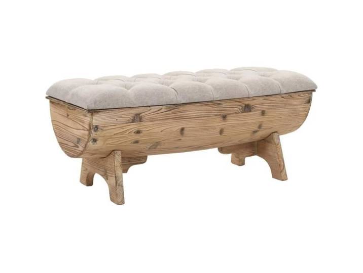 BANC Banc de Rangement Bois Massif et Tissu 103x51x44 cm Banquette Maison211