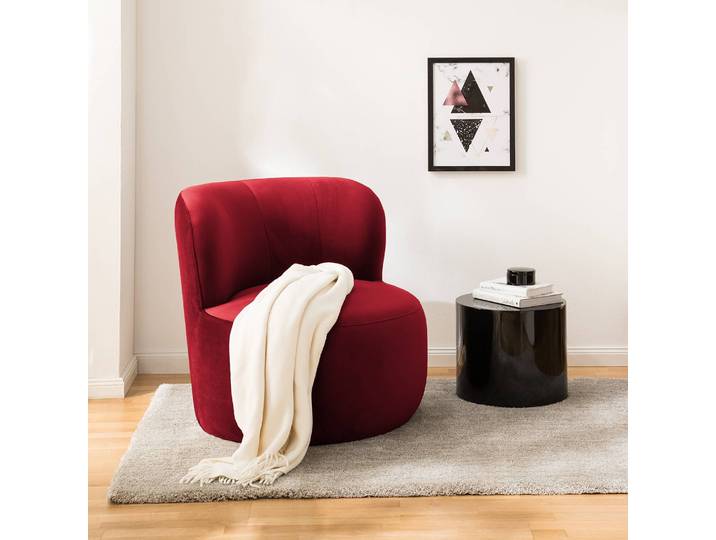 Sessel LOVELOCK Rot Samt Ravi 78 x 75 x 84cm