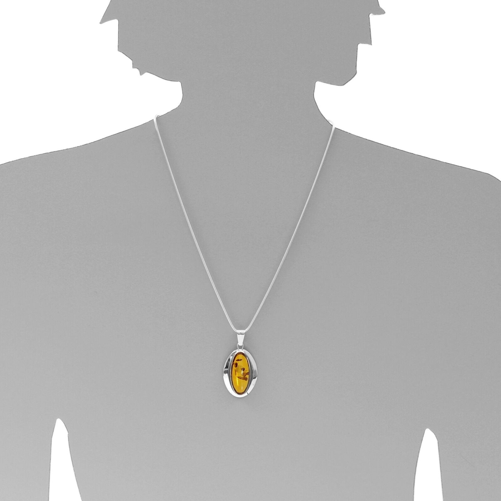 Kette mit Anhänger OSTSEE-SCHMUCK "Ostsee-Schmuck Kette mit Anhänger Heike Kette mit Anhänger Heike" Gr. 60, silber (weiß, neutral), Halsketten, Damen, 60cm, Silber 925 (Sterlingsilber), L: 42, Kette mit Anhänger