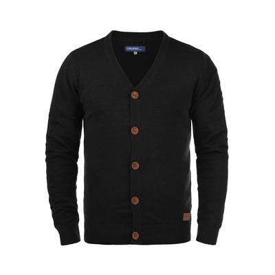 Cardigan BLEND "Cardigan BHLennard", Herren, Gr. L, schwarz, Obermaterial: 50% Baumwolle CO. 50% Polyacryl PAN., Strickjacken