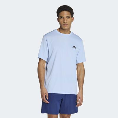 T-Shirt ADIDAS PERFORMANCE "WE BAS T", Herren, Gr. 3XL, blau (glow blau), Obermaterial: 100% Polyester, Rundhals, Shirts T-Shirt, reguläre Passform, mit Climacool Technologie