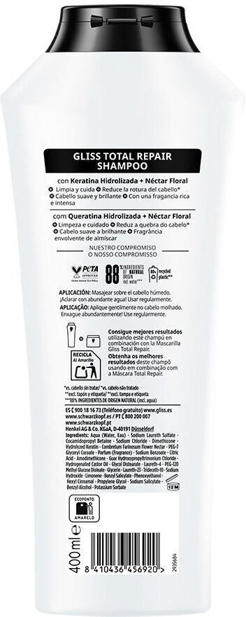 Schwarzkopf Mass Market Champô Gliss Total Repair 400 ml