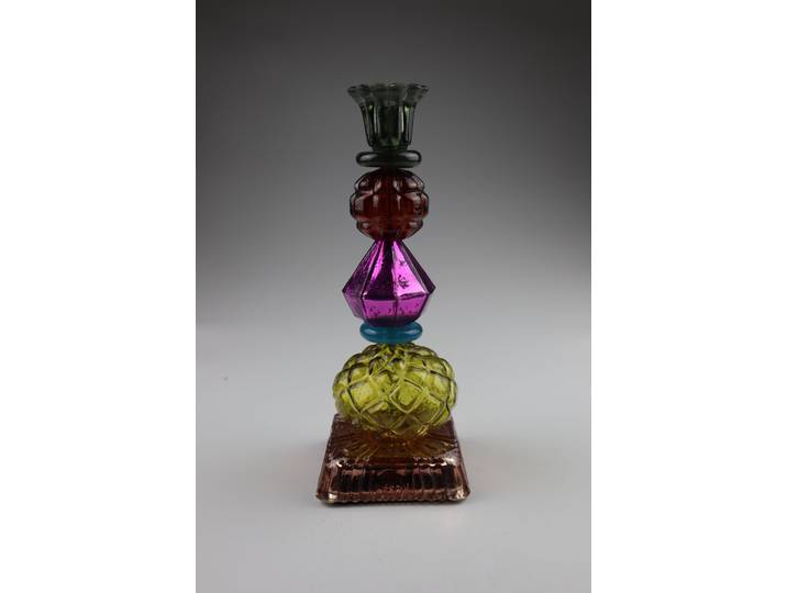 Kerzenhalter AM DESIGN aus Glas , bunt (multicolor), B:10cm H:24cm, Glas, Kerzenhalter, Kerzenhalter, BxH: 10x24 cm