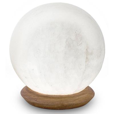 WAGNER LIFE DESIGN Salzkristall-Tischlampe "USB-Ball", weiß, 1 Stk., Leuchten, Handgefertigt aus Salzkristall - jeder Stein ein Unikat, ca. 2,3 kg
