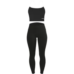 Circle Five, Damen, Tights, High Waist Sport Set (Leggings mit Taschen & Sporttop mit integriertem BH), Schwarz