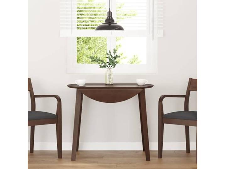 Esstisch Braun Massivholz Gummibaumholz Klappbares Design,stabile Tischplatte,dichte Maserung,stoßfest,pflegeleicht,feuchtes Tuch