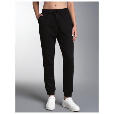 Sweathose TRIGEMA "TRIGEMA Jogginghose aus Biobaumwolle", Damen, Gr. XL, Normalgrößen, schwarz, Sweatware, 75% Baumwolle (Biobaumwolle kbA), 25% Baumwolle (recycelt), Basic, Hosen Sweathose