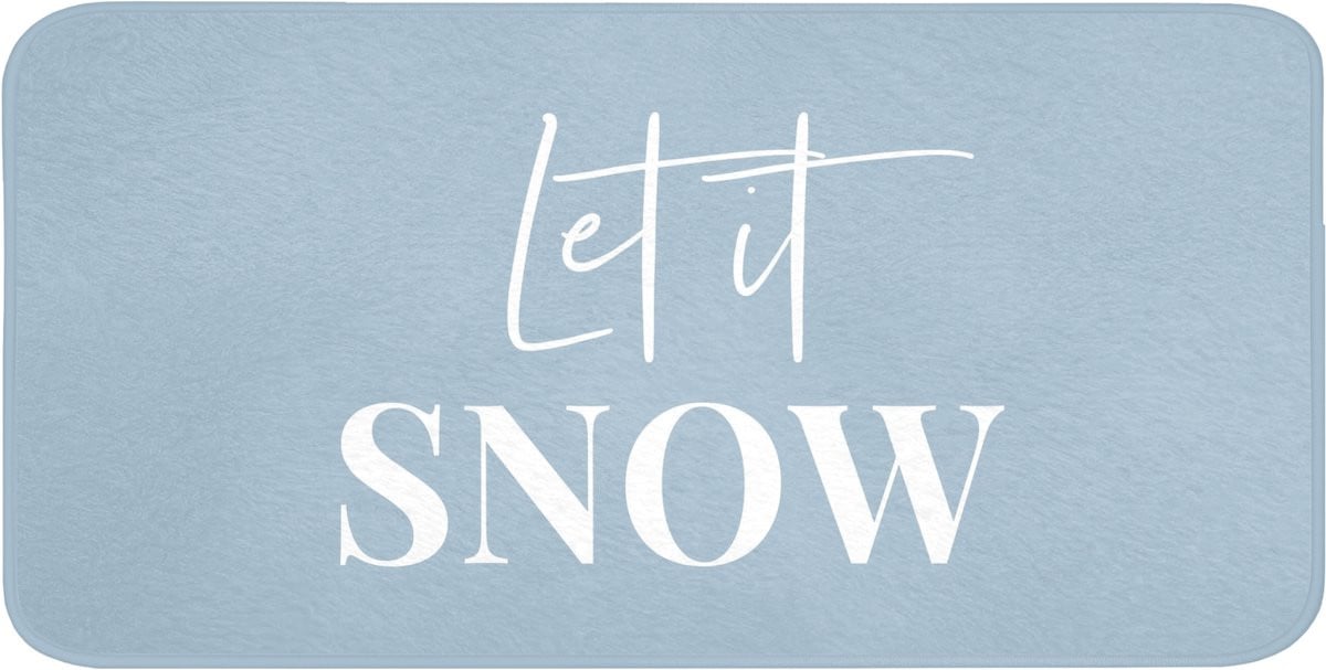 Antislip WC mat Let it snow - Blauw - 120 x 60 cm