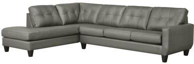 Gibson Top-Grain Leather Tufted Sectional Sofa