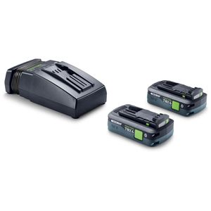 Festool Werkzeugakku Energie-Set 18V 2xTBX4/TCL6, 18V / 4,0Ah, 2 Akkus und Ladegerät, Tabless AIRSTREAM